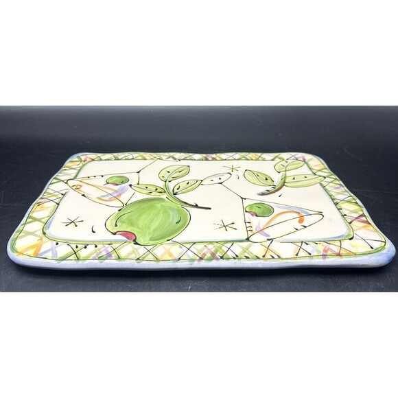 JULIA JUNKIN Ceramic Rectangular Martini Party Cheese Serving Platter Tray 12x8” - Picture 6 of 9